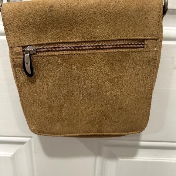 Travelon Handbags - Travelon Crossbody Bag Tan Faux Suede Antitheft Travel Casual Everyday